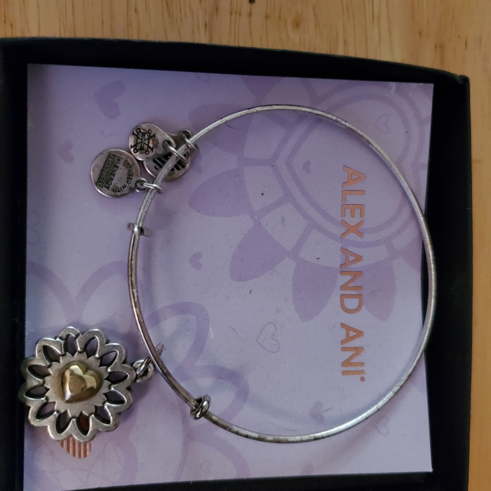 Alex and Ani Flower Gold Heart bracelet